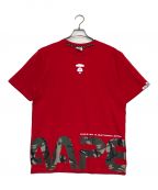 Aape BY A BATHING APEエーエイプ バイ アベイシングエイプ）の古着「Tシャツ」｜レッド
