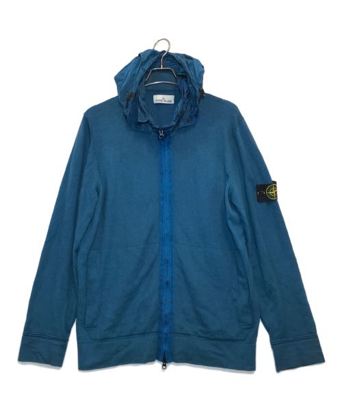 STONE ISLAND（ストーンアイランド）STONE ISLAND (ストーンアイランド) ナイロンメタル切替フルジッパーニット カーディガン ブルー サイズ:3XLの古着・服飾アイテム