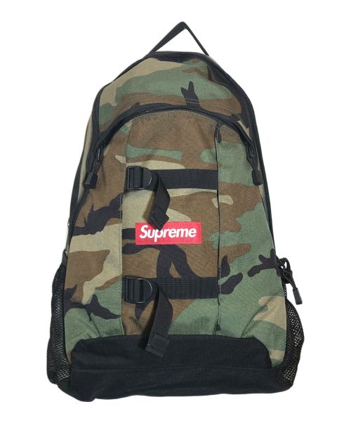 SUPREME（シュプリーム）Supreme (シュプリーム) 14SSロゴバックパック ブラック×グリーンの古着・服飾アイテム