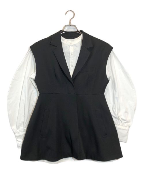 Ameri（アメリ）Ameri (アメリ) PEPLUM JACKET WITH PUFF BLOUSEジレ ブラック サイズ:Sの古着・服飾アイテム