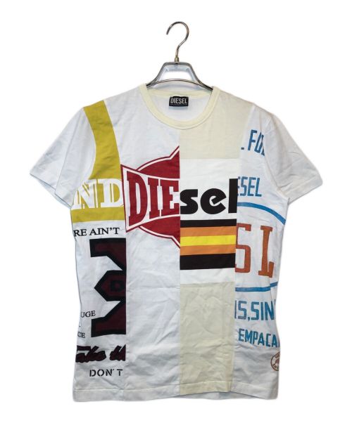 DIESEL（ディーゼル）DIESEL (ディーゼル) 再構築カットソー ホワイト サイズ:Sの古着・服飾アイテム