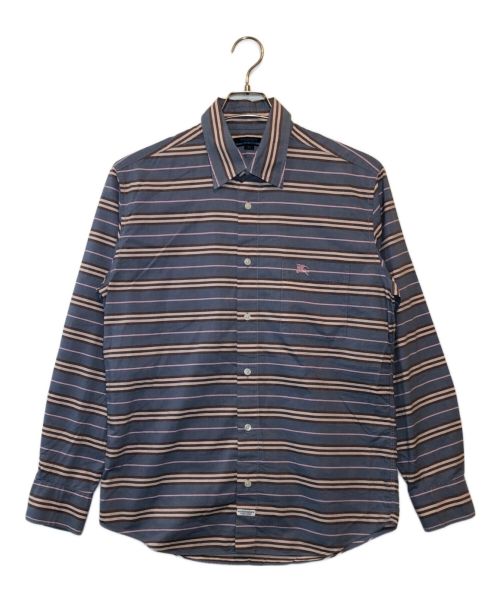 BURBERRY BLUE LABEL（バーバリーブルーレーベル）BURBERRY BLUE LABEL (バーバリーブルーレーベル) ボーダーシャツ ブルー×パープル サイズ:Mの古着・服飾アイテム