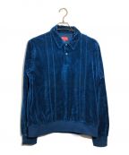 SUPREMEシュプリーム）の古着「VELOUR L/S POLO SHIRT/ベロアロングスリーブシャツ」｜ネイビー