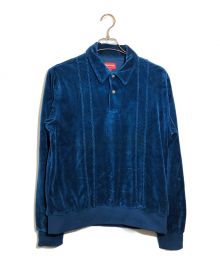 SUPREME（シュプリーム）の古着「VELOUR L/S POLO SHIRT/ベロアロングスリーブシャツ」｜ネイビー