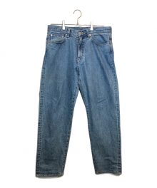 uniform experiment（ユニフォームエクスペリメント）の古着「WASHED DENIM WIDE PANTS　（ウォッシュドデニムワイドパンツ）」｜インディゴ