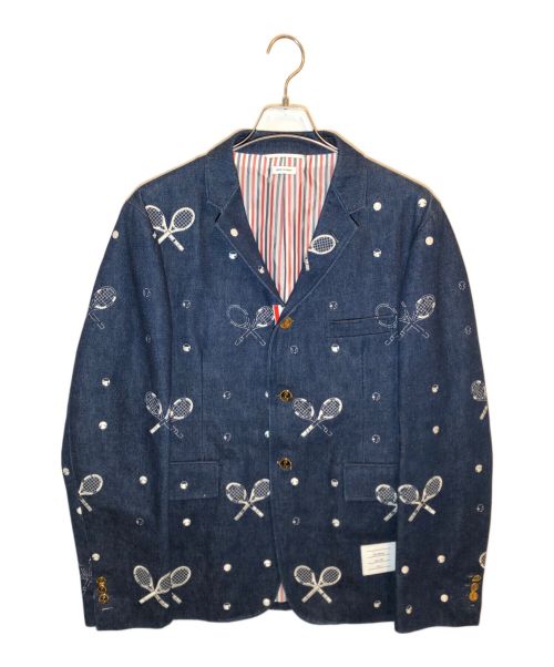 Thom Browne（トムブラウン）Thom Browne (トムブラウン) 刺繍デニムテーラードジャケット インディゴ サイズ:SIZE 3の古着・服飾アイテム