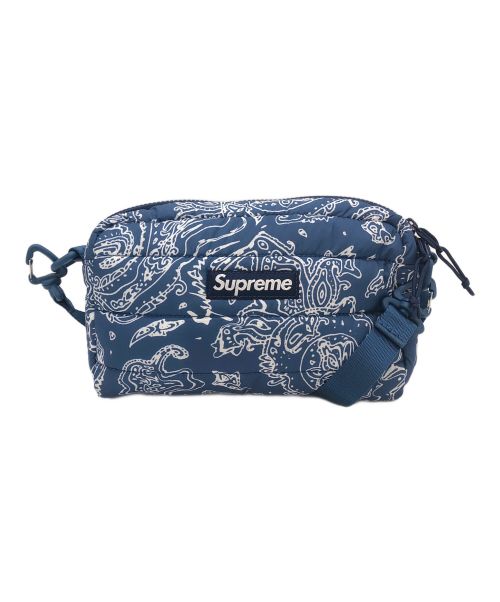 SUPREME（シュプリーム）SUPREME (シュプリーム) ブルーペイズリーパファーサイドバッグ（Blue Paisley Puffer Side Bag） ネイビーの古着・服飾アイテム