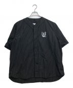 uniform experimentユニフォームエクスペリメント）の古着「PIN STRIPE S/S BASEBALL SHIRT/ベースボールシャツ」｜ブラック