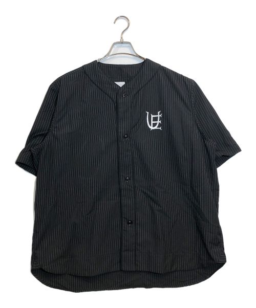 uniform experiment（ユニフォームエクスペリメント）uniform experiment (ユニフォームエクスペリメント) PIN STRIPE S/S BASEBALL SHIRT/ベースボールシャツ ブラック サイズ:3の古着・服飾アイテム