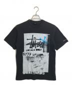 stussy×BONEYARDS×NEIGHBORHOODステューシー×ボンヤーズ×ネイバーフッド）の古着「プリントTシャツ」｜ブラック