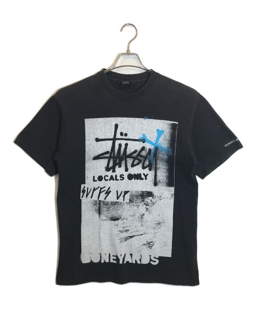 stussy（ステューシー）stussy　 (ステューシー) BONEYARDS (ボンヤーズ) NEIGHBORHOOD (ネイバーフッド) プリントTシャツ ブラック サイズ:Mの古着・服飾アイテム