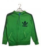 adidasアディダス）の古着「70'sデカロゴジップパーカー」｜グリーン