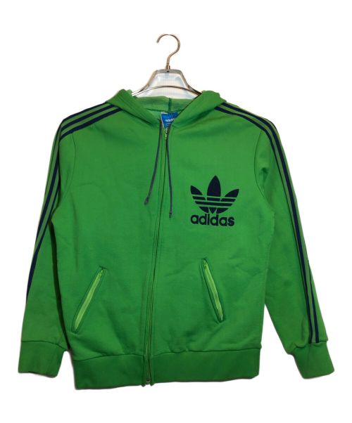 adidas（アディダス）adidas (アディダス) 70'sデカロゴジップパーカー グリーン サイズ:表記なしの古着・服飾アイテム