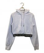 ALEXANDER WANGアレキサンダーワン）の古着「COTTON VELVET CROPPED SWEATSHIRT」｜スカイブルー