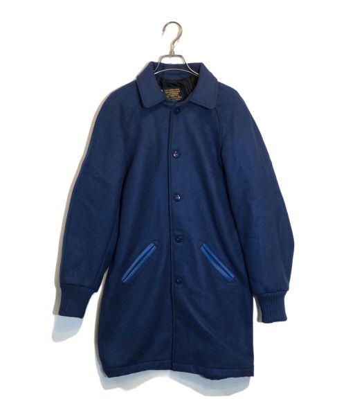 skookum（スクーカム）skookum (スクーカム) レターマンロングウールコート ブルー サイズ:SIZE 34の古着・服飾アイテム