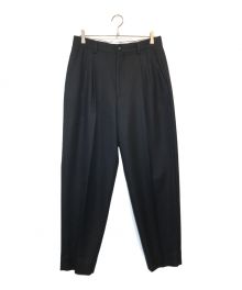 Graphpaper（グラフペーパー）の古着「Gently Wool Two Tuck Trousers」｜ブラック