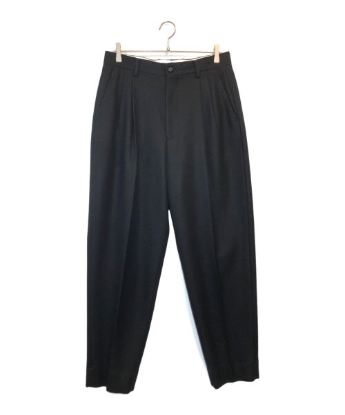 Graphpaper（グラフペーパー）Graphpaper (グラフペーパー) Gently Wool Two Tuck Trousers ブラック サイズ:2の古着・服飾アイテム