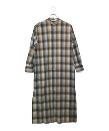 AURALEE（オーラリー）の古着「SUPER LIGHT WOOL CHECK MAXI ONE-PIECE」｜ブラウン