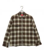 SUPREMEシュプリーム）の古着「Shadow Plaid Flannel Zip Up Shirt」｜ベージュ