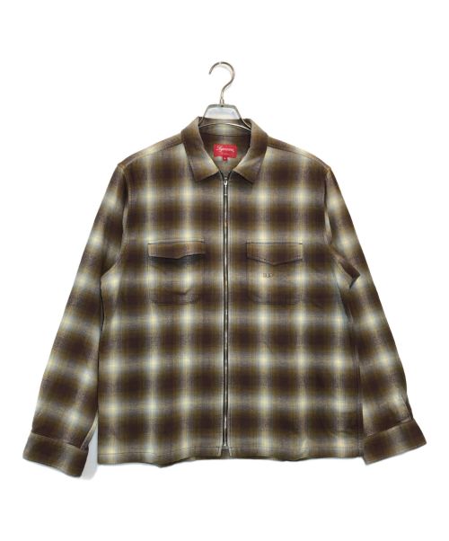 SUPREME（シュプリーム）SUPREME (シュプリーム) Shadow Plaid Flannel Zip Up Shirt ベージュ サイズ:Mの古着・服飾アイテム