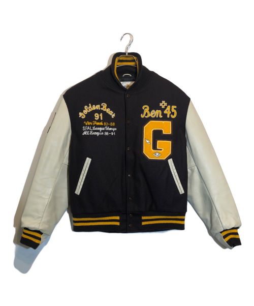 Golden Bear（ゴールデンベア）Golden Bear (ゴールデンベア) 70~80'sレザー切替スタジャン ブラウン サイズ:SIZE Lの古着・服飾アイテム