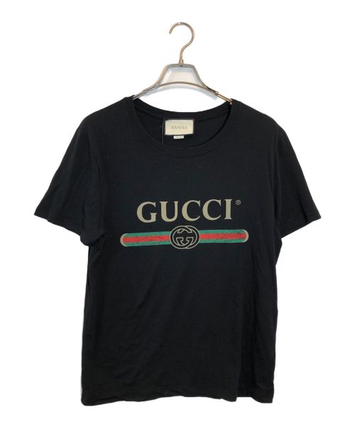 GUCCI（グッチ）GUCCI (グッチ) ロゴウォッシュドオーバーサイズTシャツ ブラック サイズ:SIZE XSの古着・服飾アイテム