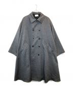 soerteソエルテ）の古着「Oversize double breasted stand collar coat」｜グレー