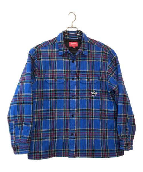 SUPREME（シュプリーム）SUPREME (シュプリーム) Quilted Plaid Flannel Shirt ブルー サイズ:Mの古着・服飾アイテム