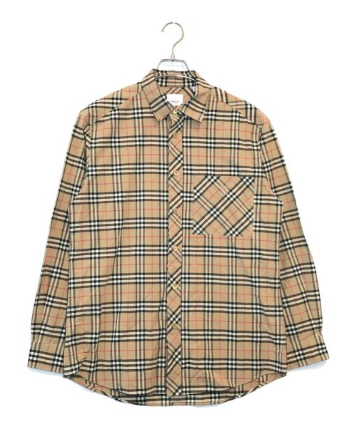 BURBERRY（バーバリー）BURBERRY (バーバリー) TBロゴノバチェックシャツ ベージュ サイズ:SIZE Mの古着・服飾アイテム