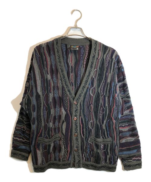 Coogi（クージー）Coogi (クージー) 3DVネックカーディガン グレー サイズ:Mの古着・服飾アイテム