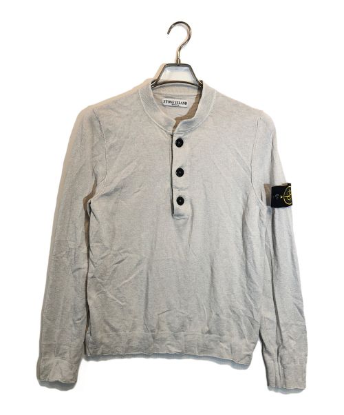 STONE ISLAND（ストーンアイランド）STONE ISLAND (ストーンアイランド) 07SSワッペンヘンリーネックニット グレー サイズ:Mの古着・服飾アイテム