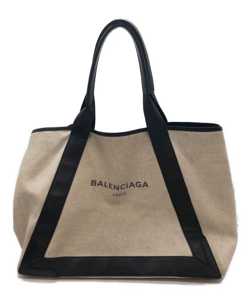 BALENCIAGA（バレンシアガ）BALENCIAGA (バレンシアガ) ネイビーカバスMトートバック ベージュの古着・服飾アイテム