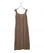 Mame Kurogouchiマメクロゴウチ）の古着「RASCHEL STRIPE JERSEY SLEEVELESS DRESS」｜ブラウン