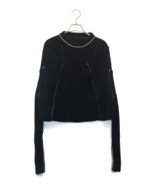 MM6 Maison Margiela（エムエムシックス メゾンマルジェラ）の古着「パイピングニット」｜ブラック