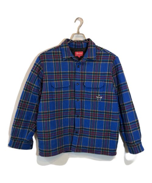 SUPREME（シュプリーム）SUPREME (シュプリーム) 21AW QUILTED PLAID FLANNEL SHIRT ブルー サイズ:SIZE Sの古着・服飾アイテム