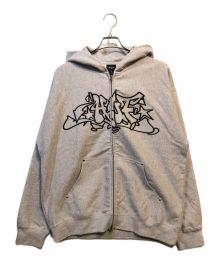 HUF（ハフ）の古着「OUTLINES HEAVY WEIGHT FULL ZIP FLEECE」｜グレー