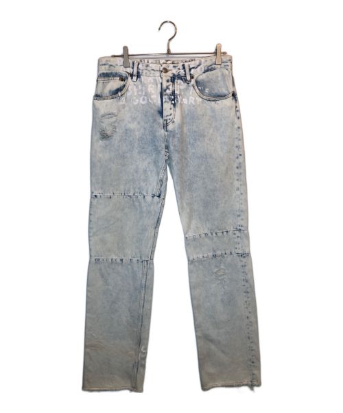 MM6 Maison Margiela（エムエムシックス メゾンマルジェラ）MM6 Maison Margiela (エムエムシックス メゾンマルジェラ) ブリーチ加工デニムパンツ ブルー サイズ:44の古着・服飾アイテム