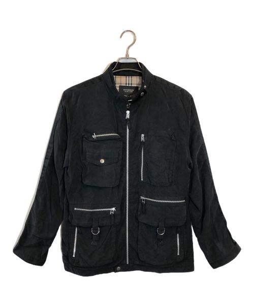 BURBERRY BLACK LABEL（バーバリーブラックレーベル）BURBERRY BLACK LABEL (バーバリーブラックレーベル) 裏地ノバチェック ミリタリージャケット ブラック サイズ:SIZE Mの古着・服飾アイテム