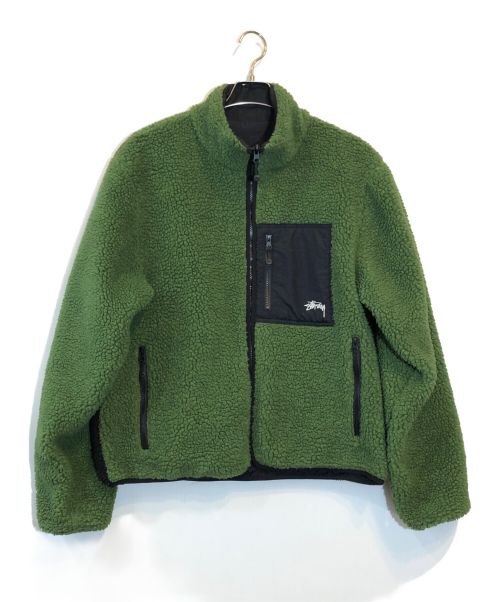 stussy（ステューシー）stussy (ステューシー) 8 Ball Sherpa Jacket グリーン サイズ:Mの古着・服飾アイテム