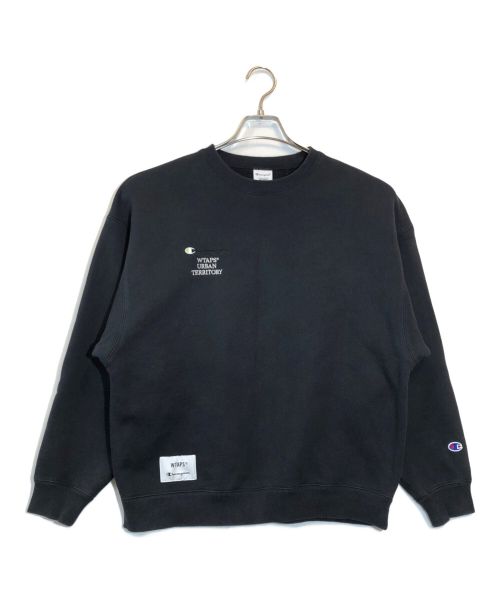 Champion（チャンピオン）Champion (チャンピオン) WTAPS (ダブルタップス) クルーネックスウェットシャツ ブラック サイズ:Mの古着・服飾アイテム