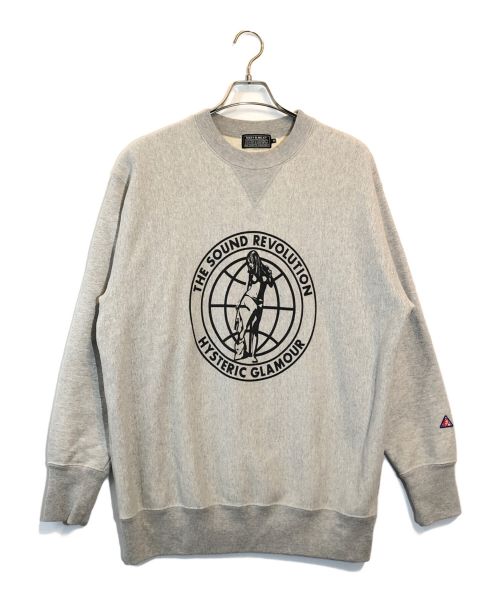 Hysteric Glamour（ヒステリックグラマー）Hysteric Glamour (ヒステリックグラマー) SOUND REVOLUTION オーバーサイズスウェット グレー サイズ:SIZE XLの古着・服飾アイテム