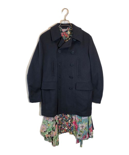 JUNYA WATANABE COMME des GARCONS（(ジュンヤワタナベ コムデギャルソン）JUNYA WATANABE COMME des GARCONS ((ジュンヤワタナベ コムデギャルソン) フラワー裏地ウールコート ネイビー サイズ:SIZE Sの古着・服飾アイテム