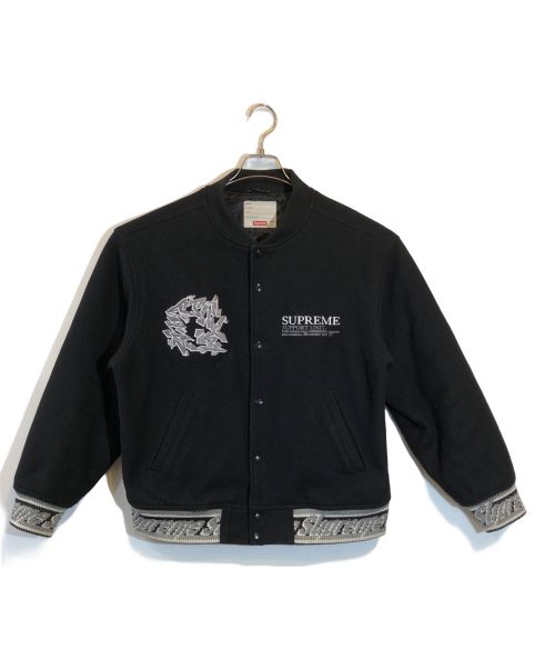 SUPREME（シュプリーム）SUPREME (シュプリーム) Support Unit Varsity Jacket ブラック サイズ:SIZE Lの古着・服飾アイテム