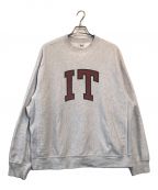 BLURHMSブラームス）の古着「PRINT Sweat Crew-neck P/O Big」｜グレー