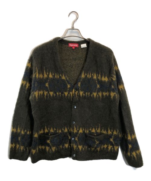 SUPREME（シュプリーム）SUPREME (シュプリーム) Abstract Stripe Cardigan カーキ サイズ:SIZE Lの古着・服飾アイテム