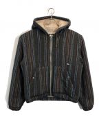 stussyステューシー）の古着「WOOL STRIPE WORK JACKET」｜カーキ