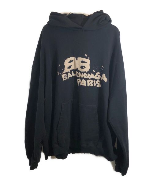 BALENCIAGA（バレンシアガ）BALENCIAGA (バレンシアガ) 23SS HAND-DRAWN BB ICON HOODIE ブラック サイズ:SIZE Mの古着・服飾アイテム