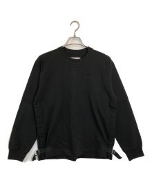 sacai（サカイ）の古着「Nylon Twill Cotton Jersey Long Sleeve T-shirt」｜ブラック