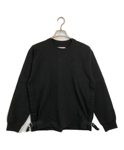 sacai（サカイ）sacai (サカイ) Nylon Twill Cotton Jersey Long Sleeve T-shirt ブラック サイズ:SIZE 1の古着・服飾アイテム