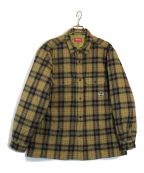 SUPREMEシュプリーム）の古着「21AW quilted plaid flannel shirt」｜イエロー